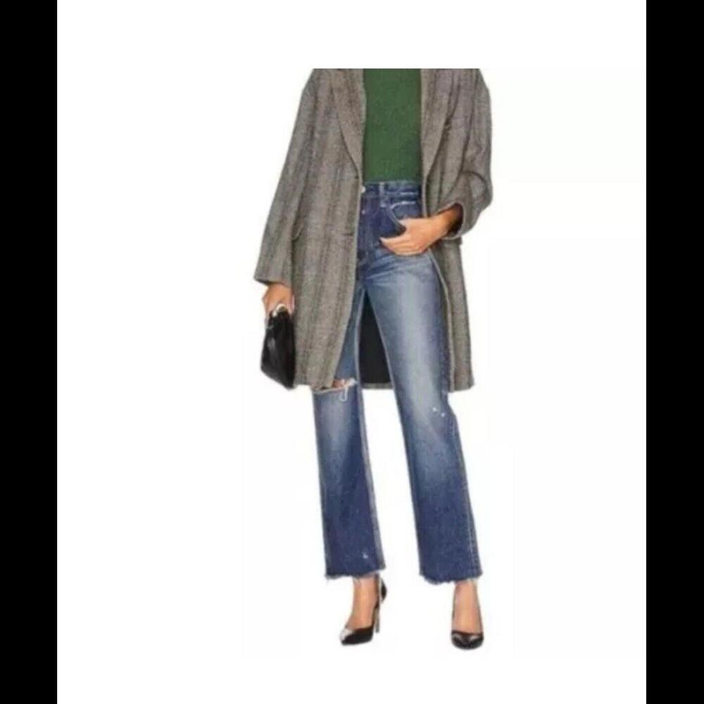 Moussy Vintage Jeans Size 25 Rhode Cropped Flare-Hi Blue Denim